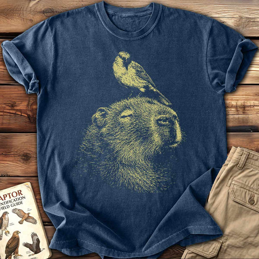 Capybara Bird Friend T-Shirt
