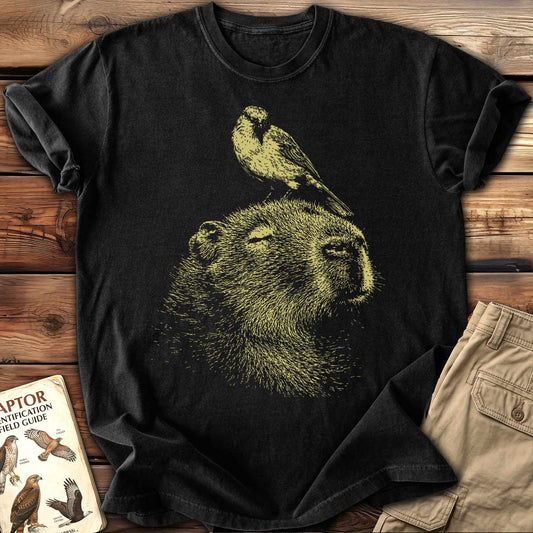 Capybara Bird Friend T-Shirt