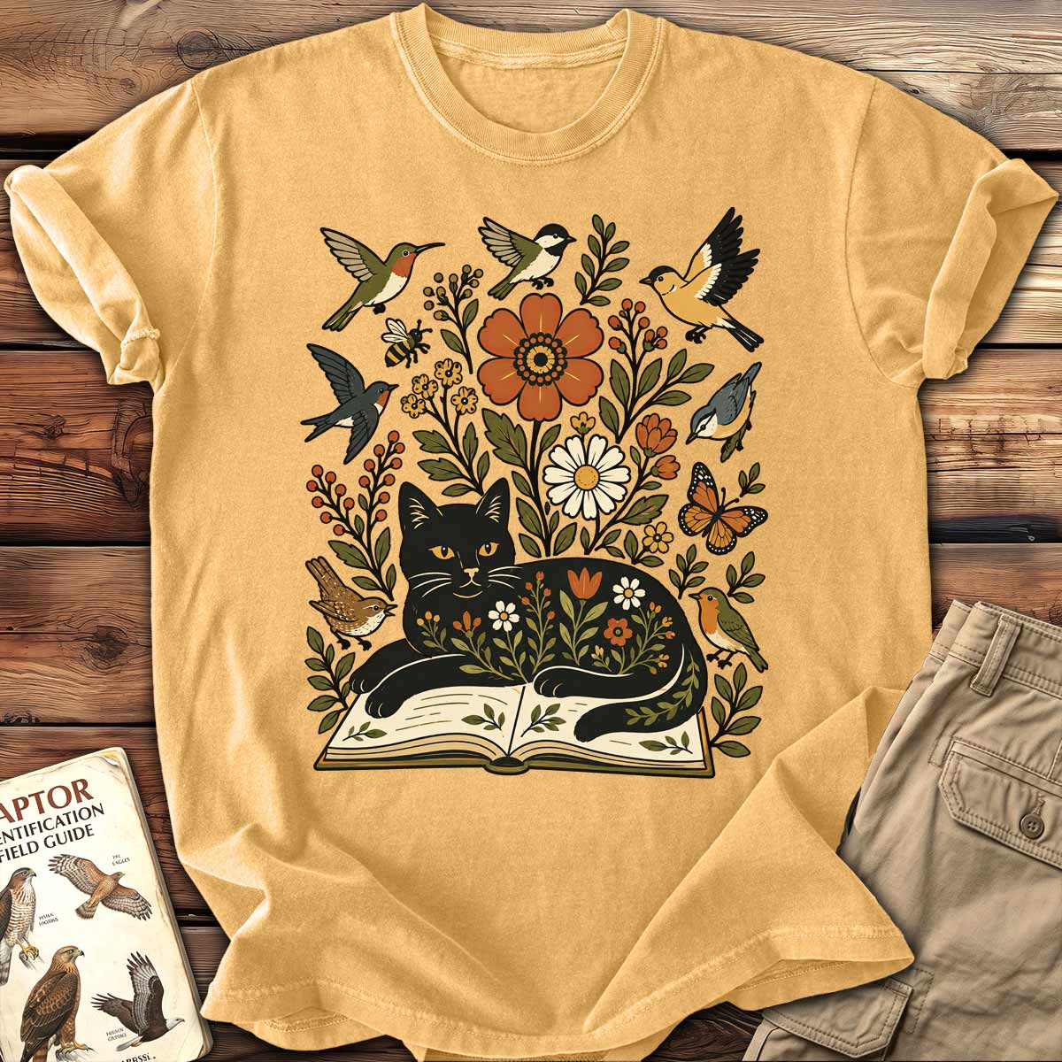Cats, Books & Birds T-Shirt