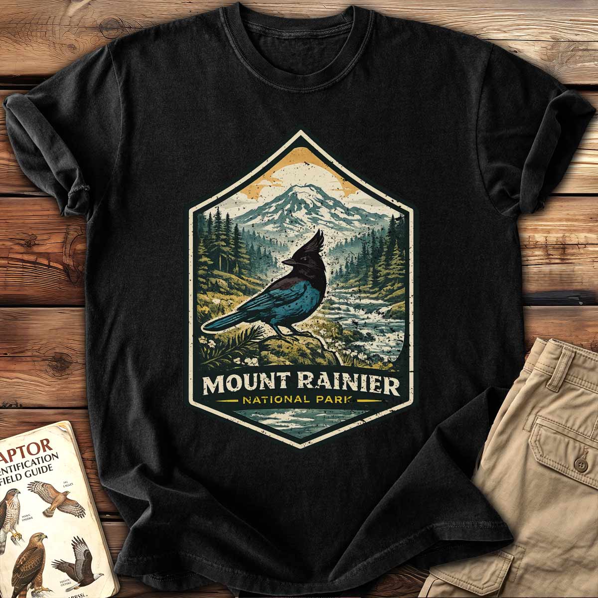 Mount Rainier Steller's Jay T-Shirt